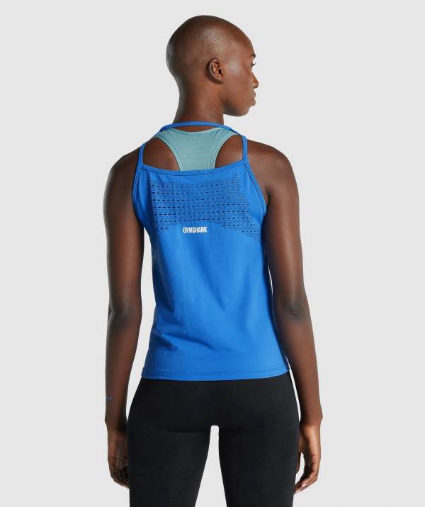 Damske Tielko Gymshark Energy Seamless Loose Vest Modre | IA9021387